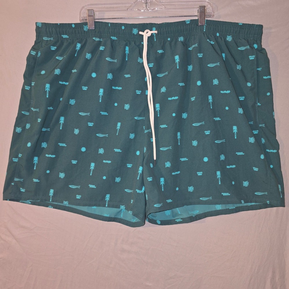 Eddie Bauer Tidal High Rise Shorts 3X Women Green Tropical Swim Quick Dry New